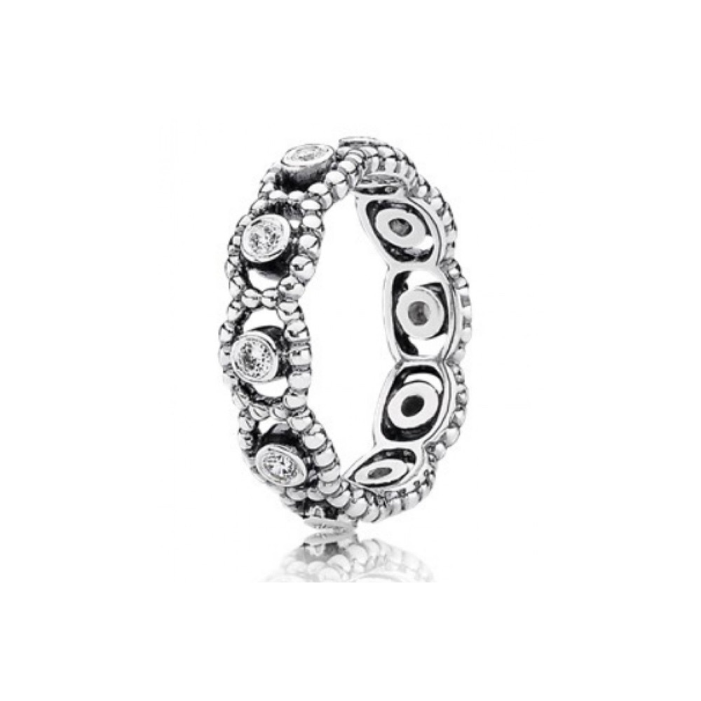 PANDORA ‘Her Majesty’ Clear Cz 925 Sterling Silver Ring size 8